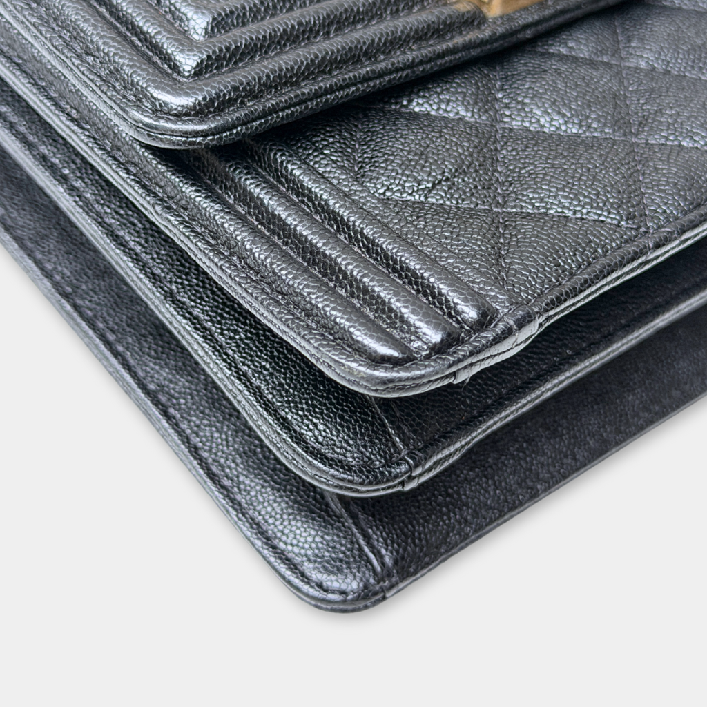 Chanel Vertical Black Caviar Boy Bag Kelly's Authentic Boutique