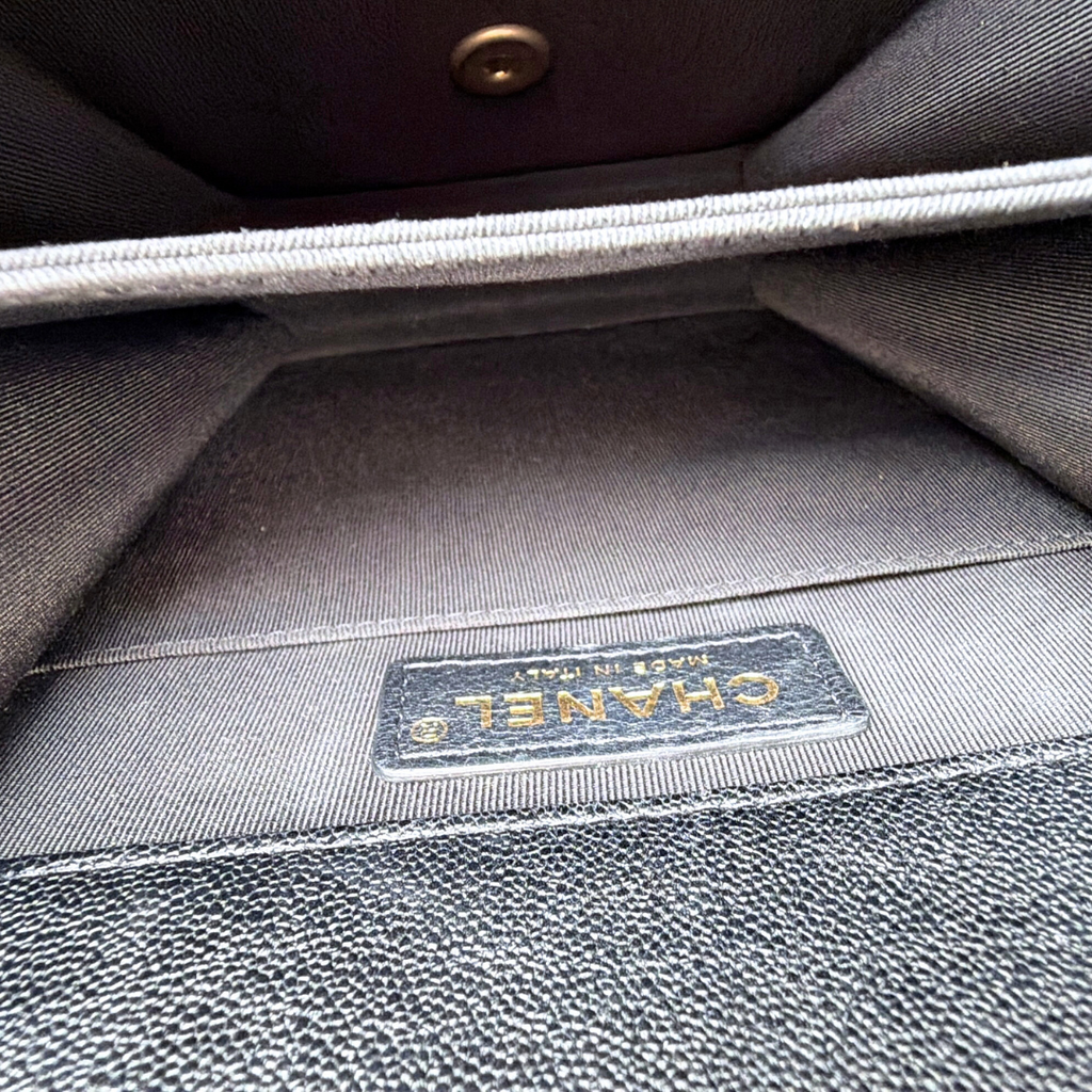 Chanel Vertical Black Caviar Boy Bag Kelly's Authentic Boutique