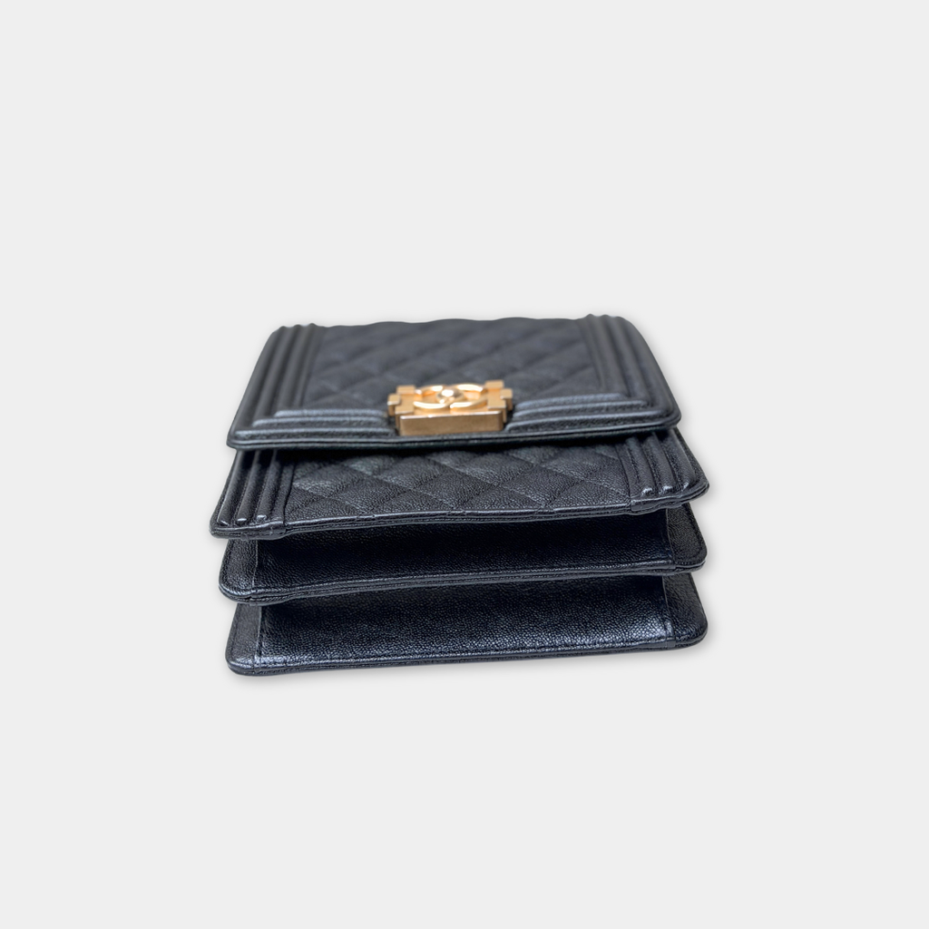 Chanel Vertical Black Caviar Boy Bag Kelly's Authentic Boutique