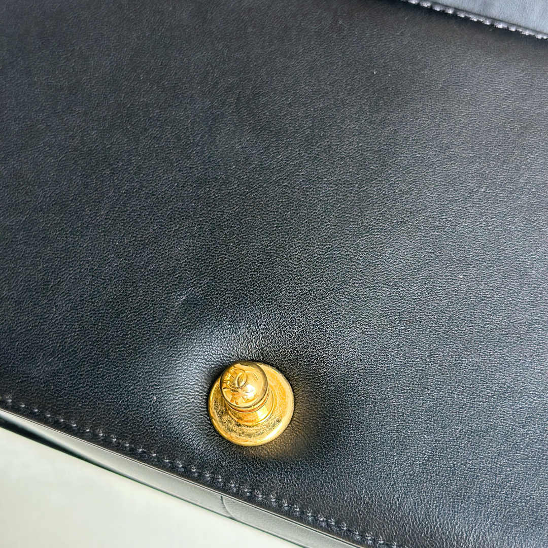 Chanel Old Medium Lambskin Black Boy Bag Kelly's Authentic Boutique