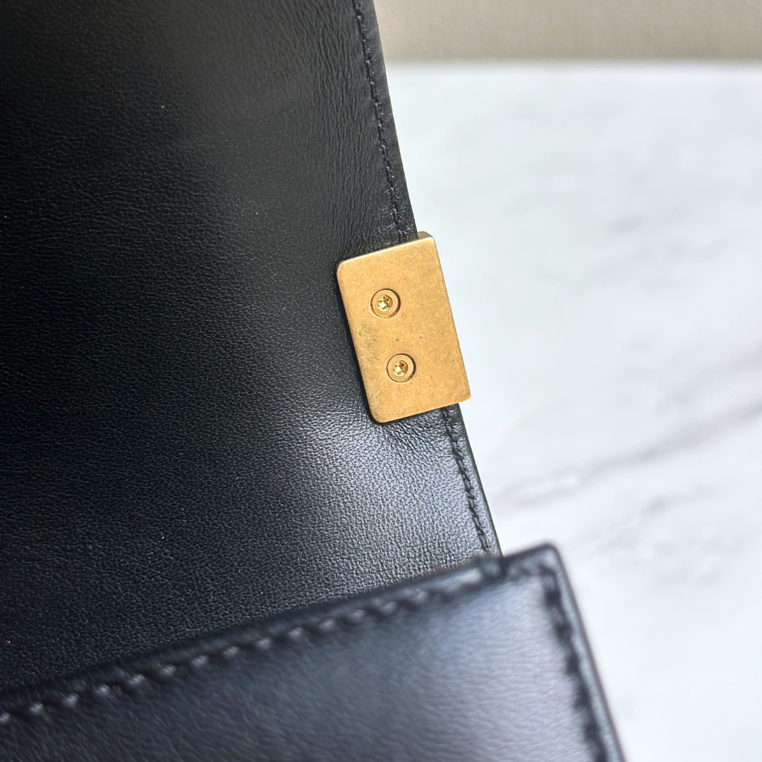 Chanel Old Medium Lambskin Black Boy Bag Kelly's Authentic Boutique