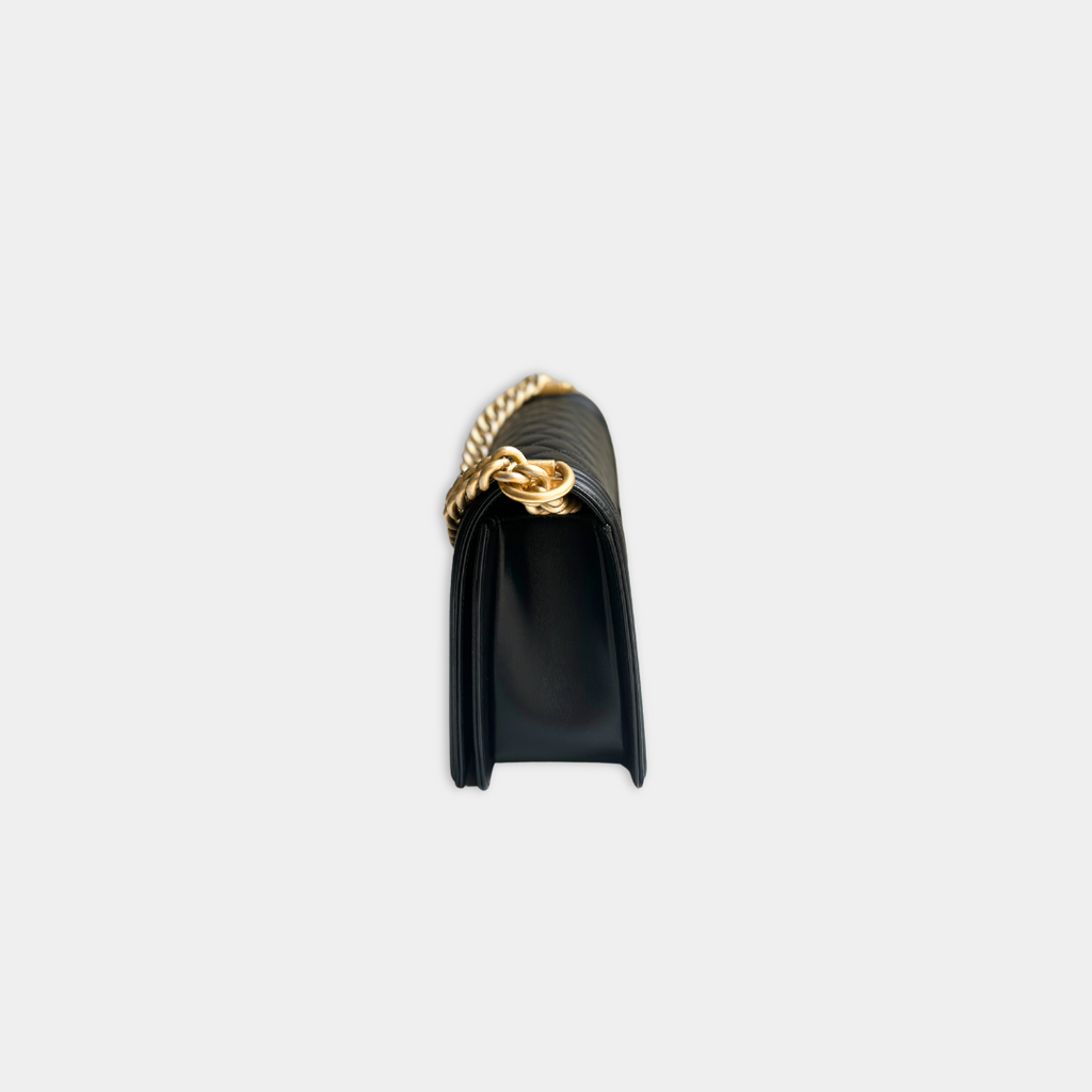 Chanel Old Medium Lambskin Black Boy Bag Kelly's Authentic Boutique