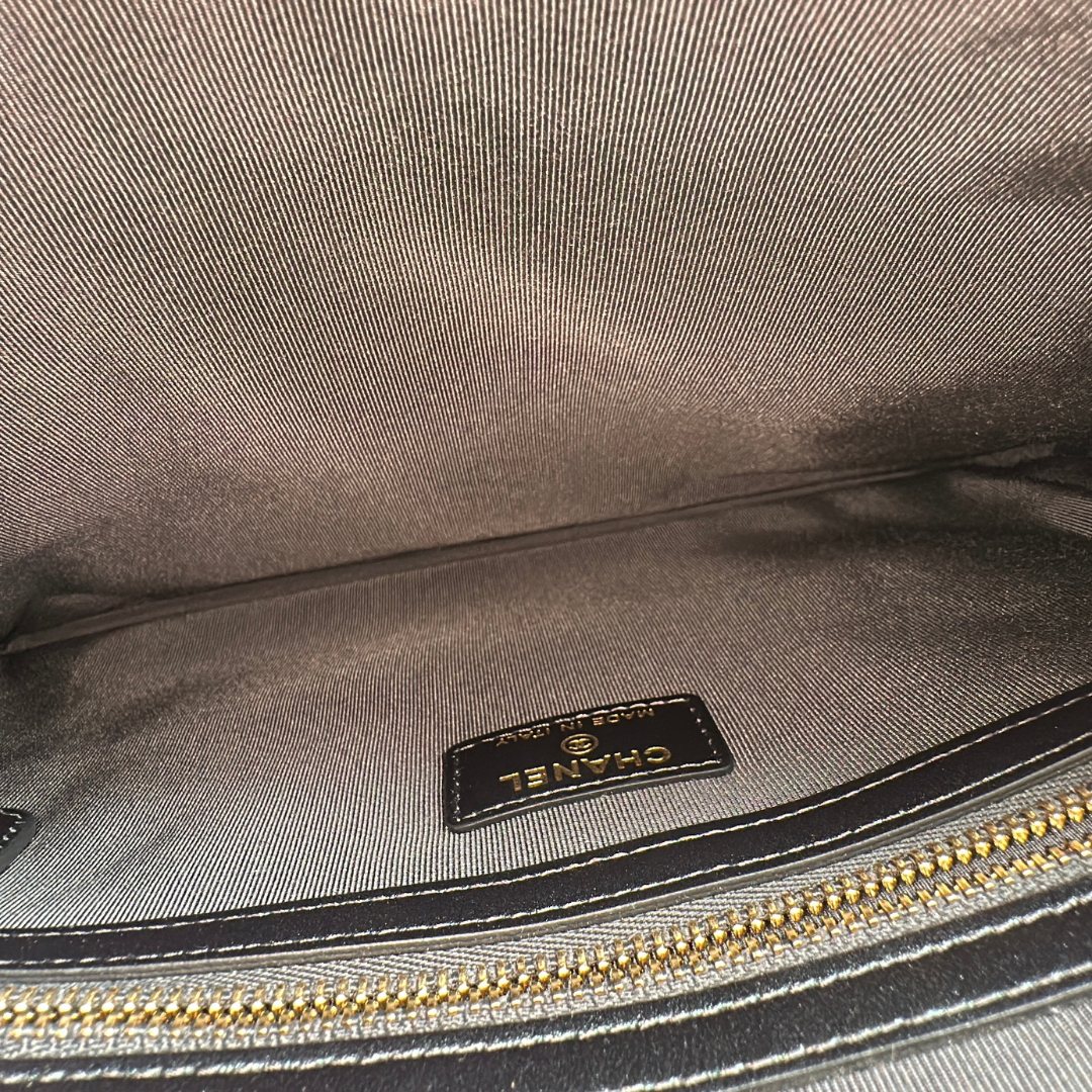 Chanel Iridescent Blue Caviar Medium Night By The C Pouch Clutch Kelly's Authentic Boutique