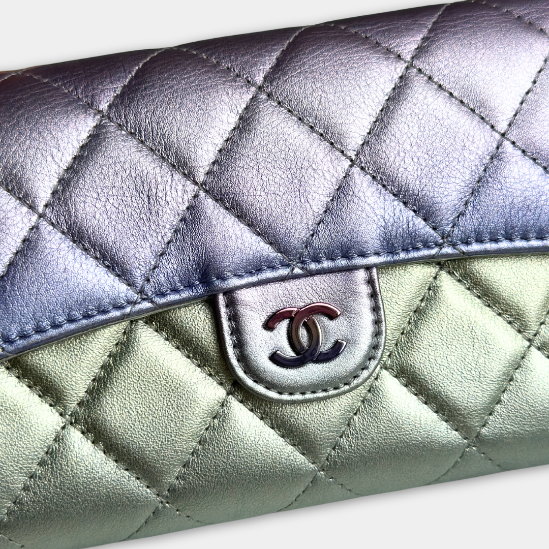 Chanel Gradient Metallic Medium Classic Flap Wallet Kelly's Authentic Boutique