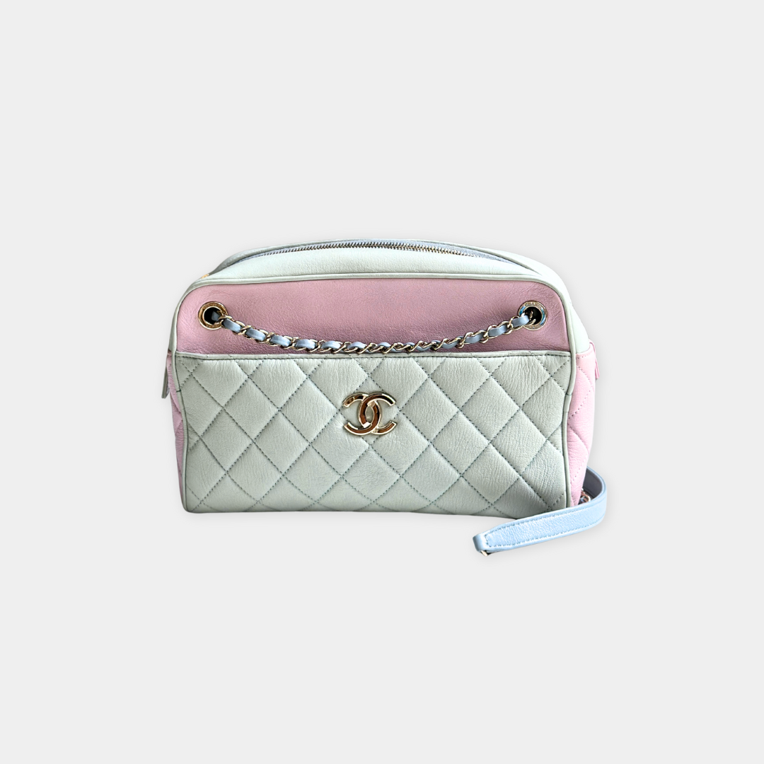 Chanel Medium Goat Tri-colour Quilted Camera Bag Kelly's Authentic Boutique