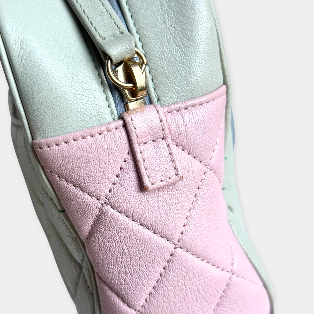 Chanel Medium Goat Tri-colour Quilted Camera Bag Kelly's Authentic Boutique