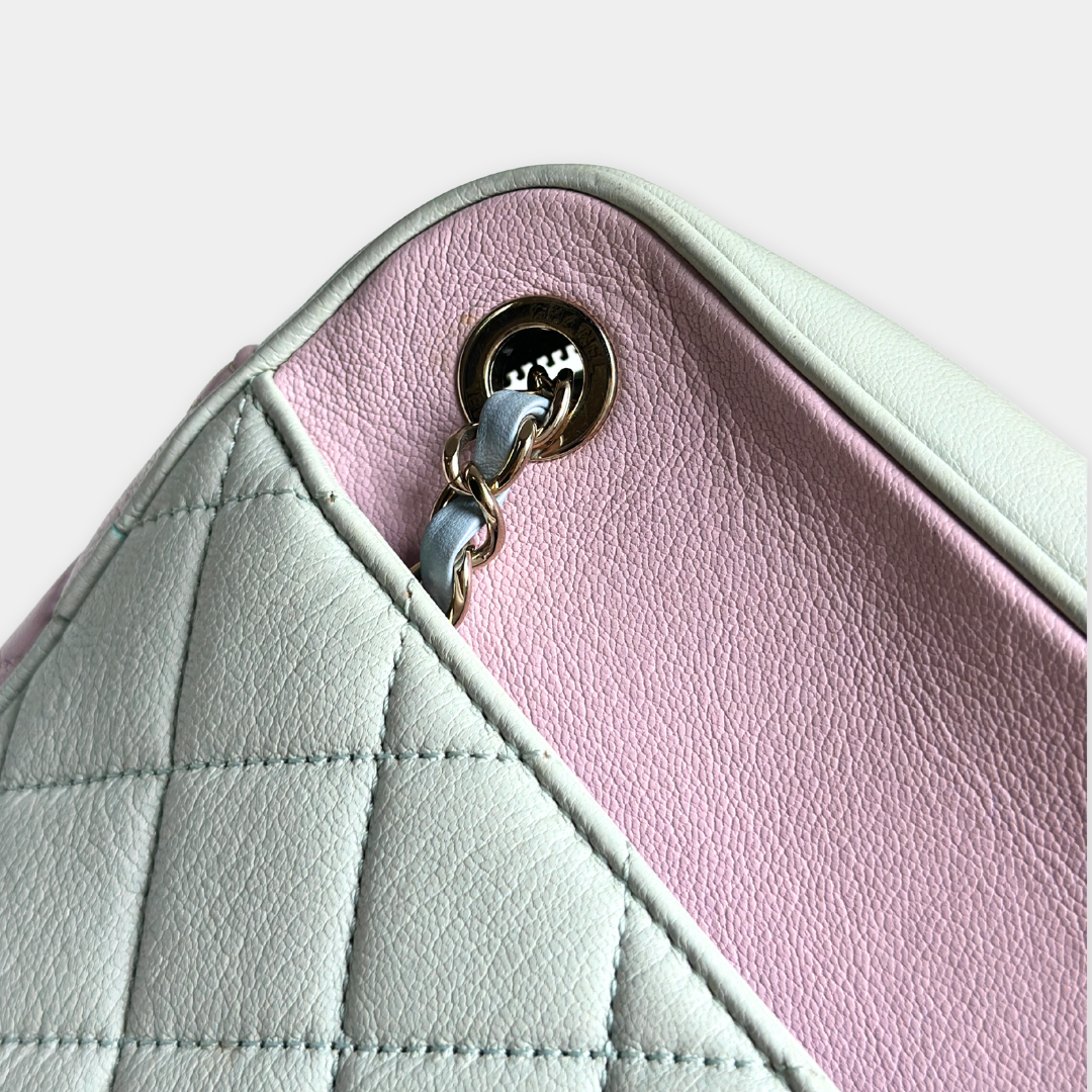 Chanel Medium Goat Tri-colour Quilted Camera Bag Kelly's Authentic Boutique