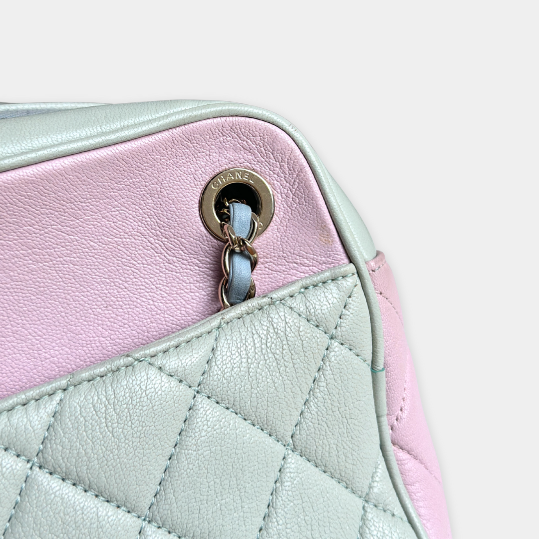 Chanel Medium Goat Tri-colour Quilted Camera Bag Kelly's Authentic Boutique
