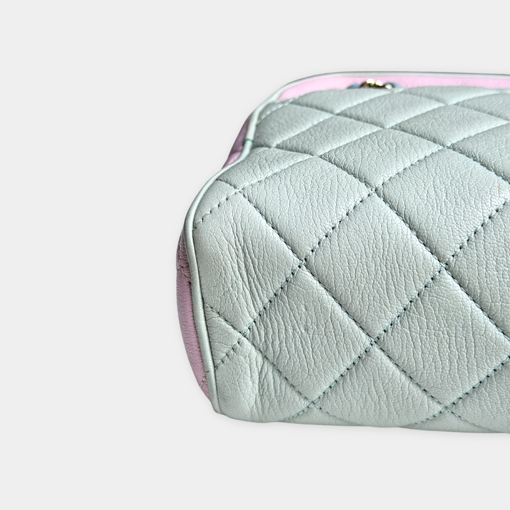 Chanel Medium Goat Tri-colour Quilted Camera Bag Kelly's Authentic Boutique