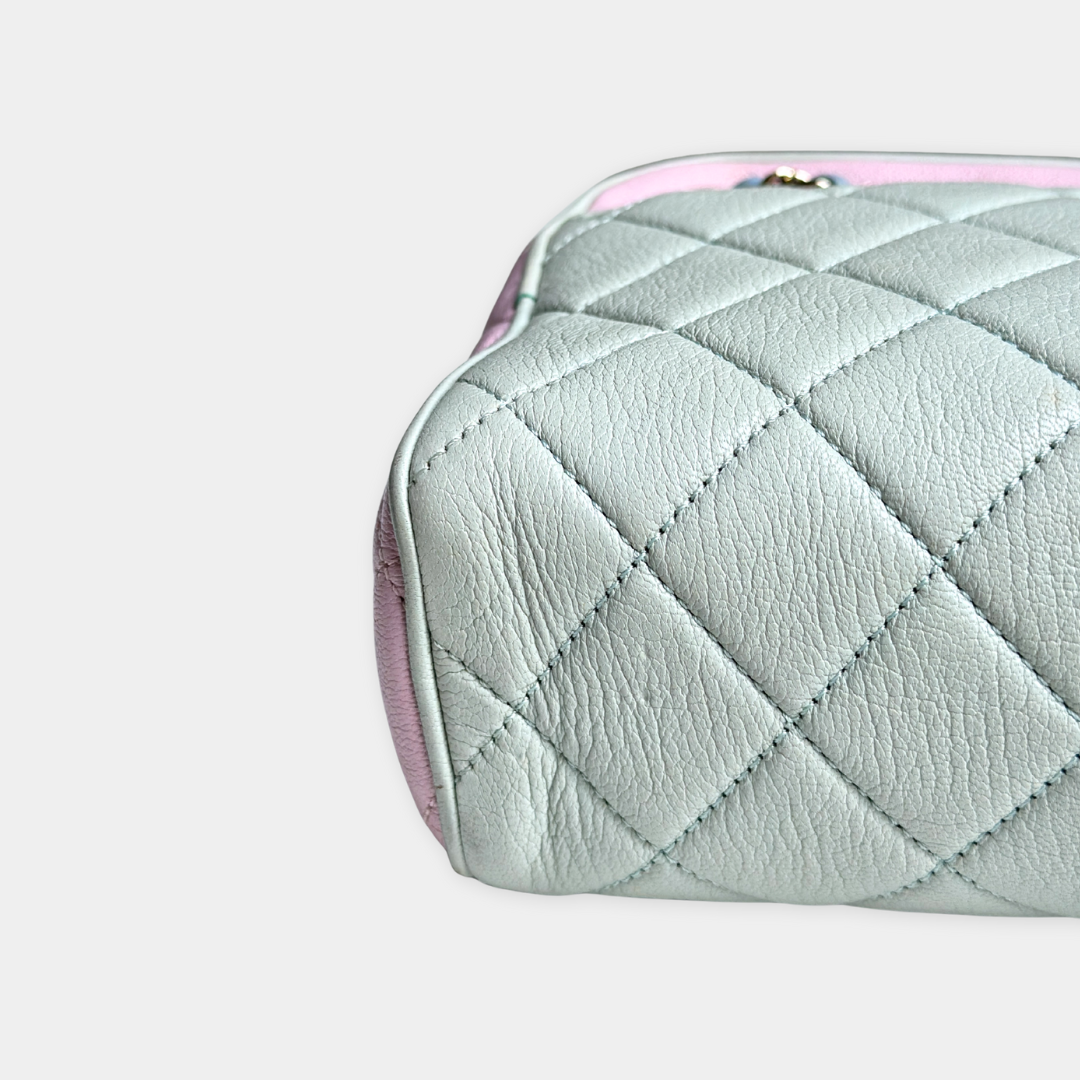 Chanel Medium Goat Tri-colour Quilted Camera Bag Kelly's Authentic Boutique