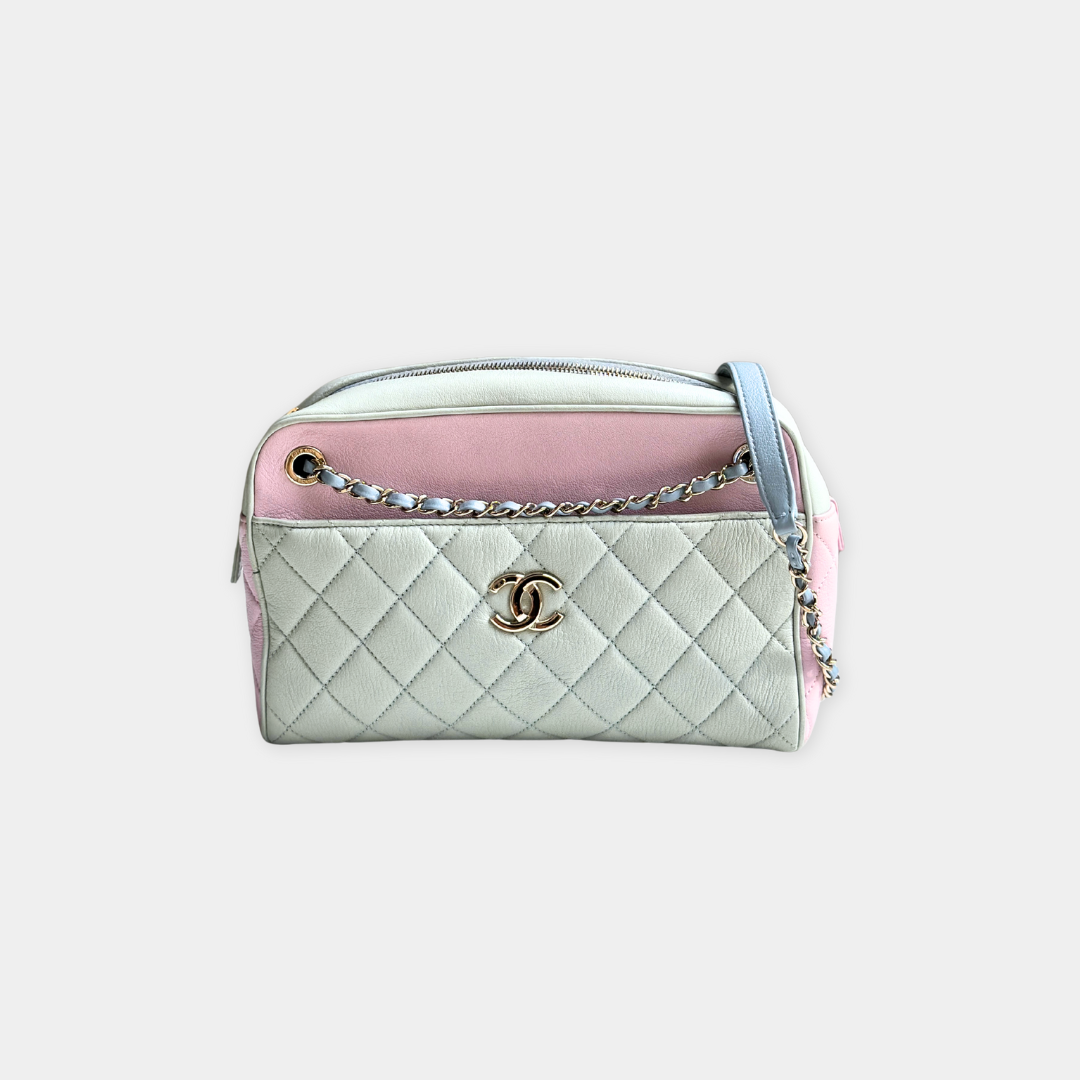 Chanel Medium Goat Tri-colour Quilted Camera Bag Kelly's Authentic Boutique