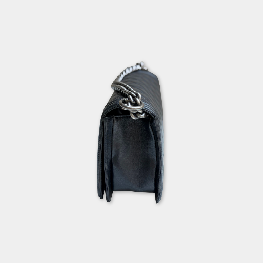 Chanel Old Medium Black Lambskin Boy Bag Kelly's Authentic Boutique