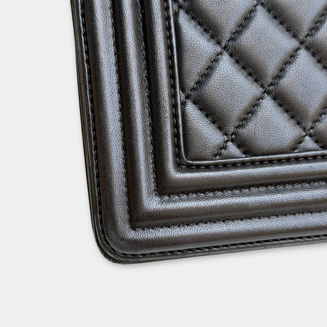 Chanel Old Medium Black Lambskin Boy Bag Kelly's Authentic Boutique