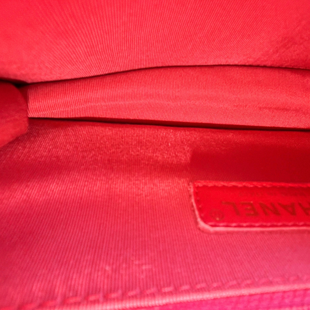 Chanel Orange Quilted Lambskin Pearl Wallet on Chain Kelly's Authentic Boutique