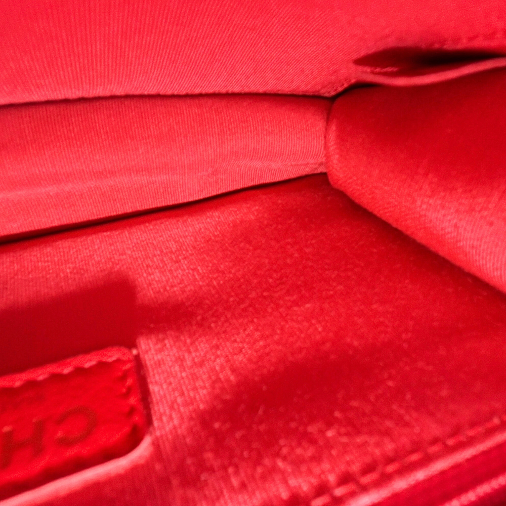 Chanel Orange Quilted Lambskin Pearl Wallet on Chain Kelly's Authentic Boutique