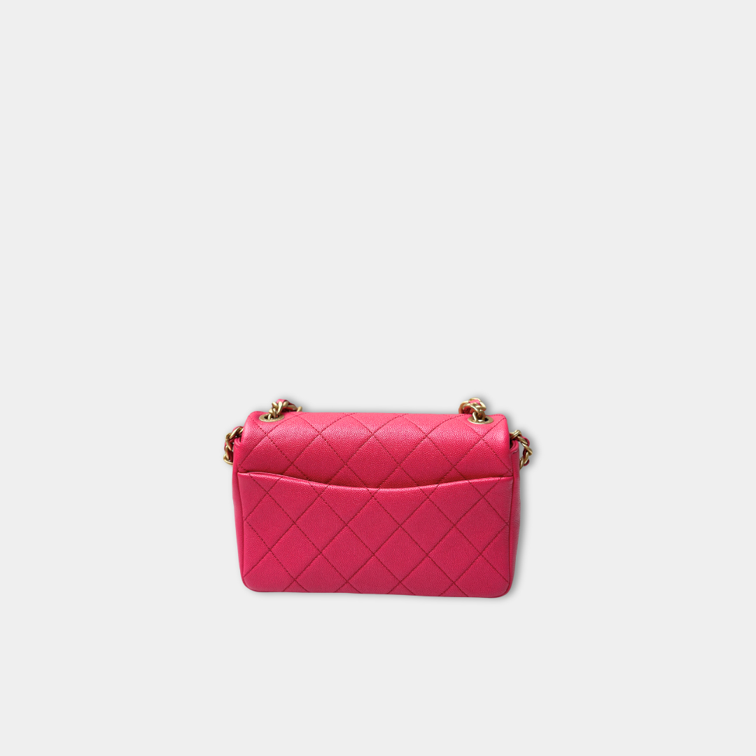Chanel Pink Caviar Quilted Small Fashion Therapy Flap Bag Kelly's Authentic Boutique