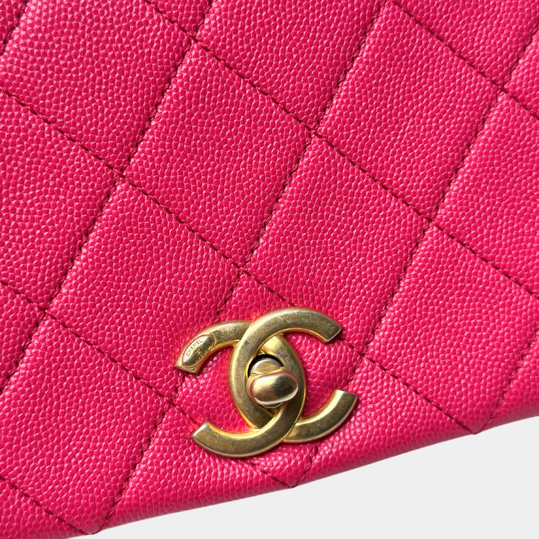 Chanel Pink Caviar Quilted Small Fashion Therapy Flap Bag Kelly's Authentic Boutique