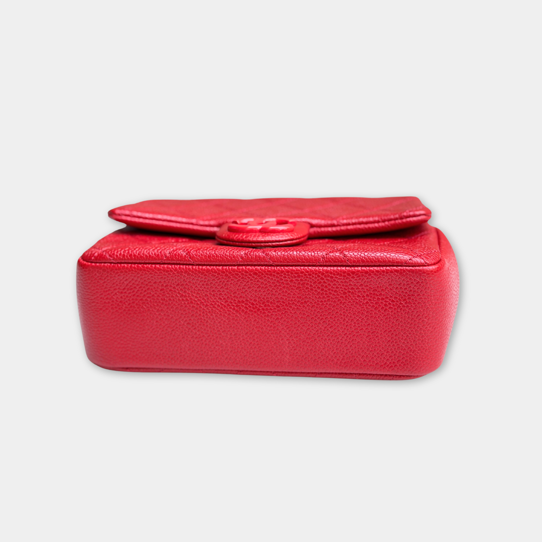 Chanel Mini Red Caviar Incognito Flap Bag Kelly's Authentic Boutique