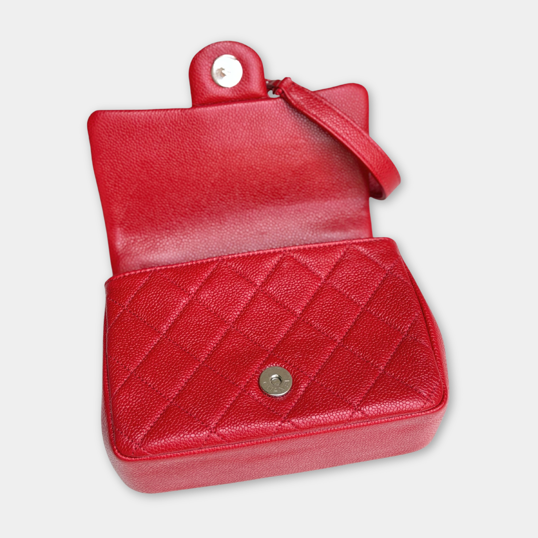Chanel Mini Red Caviar Incognito Flap Bag Kelly's Authentic Boutique