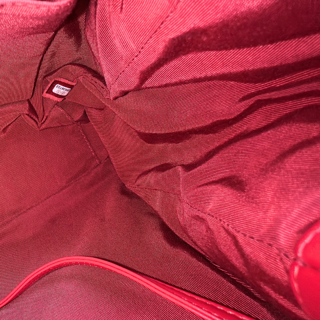 Chanel Red Quilted Lambskin Drawstring Bucket Bag Kelly's Authentic Boutique