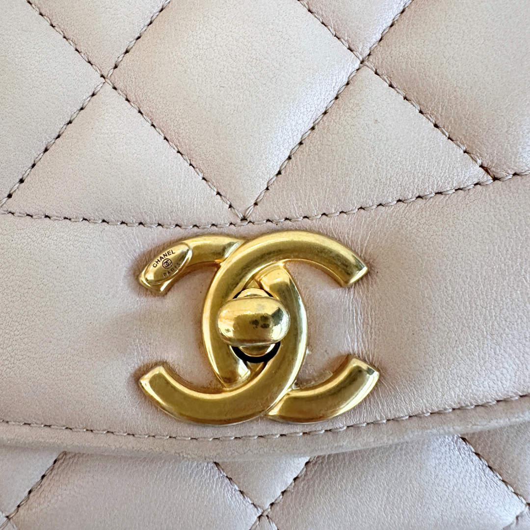 Chanel Beige Small Diana Lambskin Shoulder Bag Kelly's Authentic Boutique