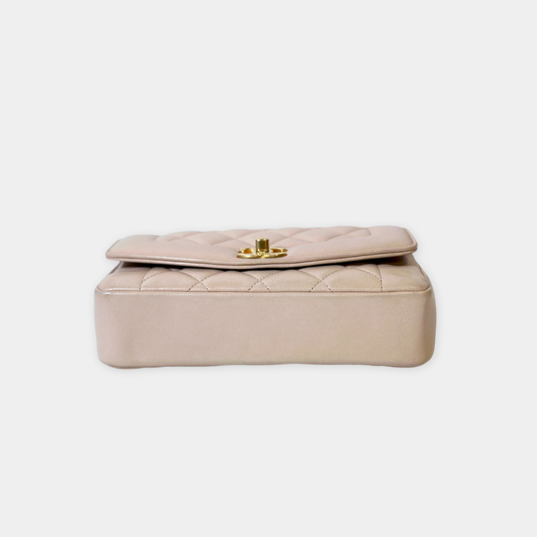 Chanel Beige Small Diana Lambskin Shoulder Bag Kelly's Authentic Boutique