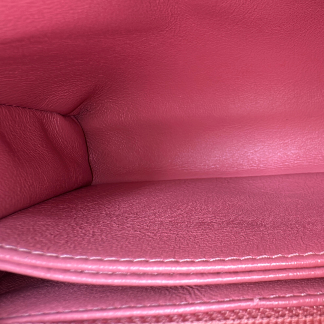 Chanel Pink Chevron Calfskin Small Coco Python Top Handle Bag Kelly's Authentic Boutique