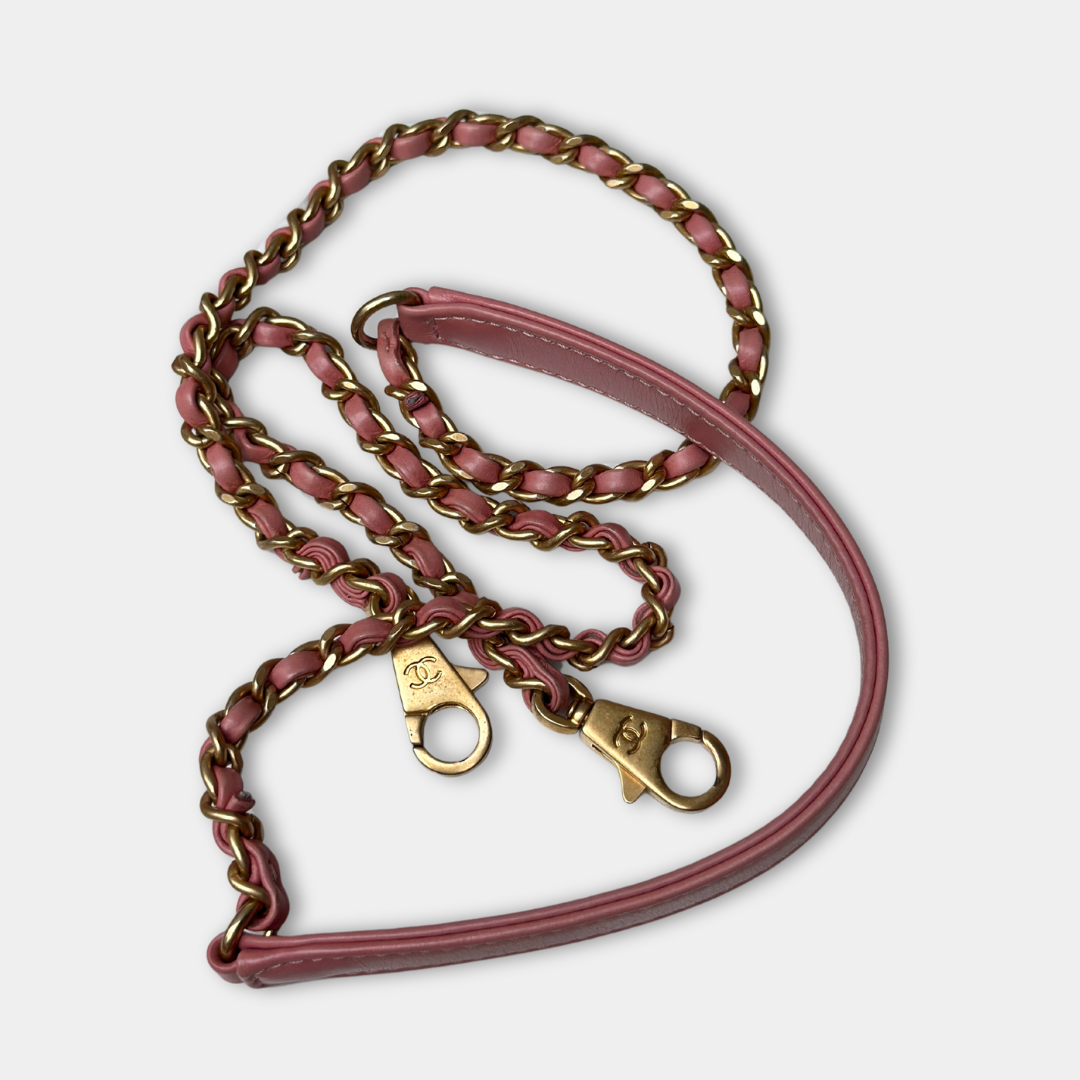 Chanel Pink Chevron Calfskin Small Coco Python Top Handle Bag Kelly's Authentic Boutique