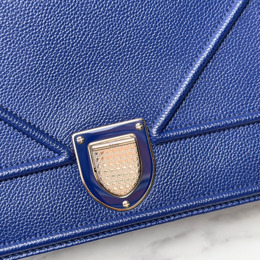 Dior Blue Medium Diorama Shoulder Bag Kelly's Authentic Boutique