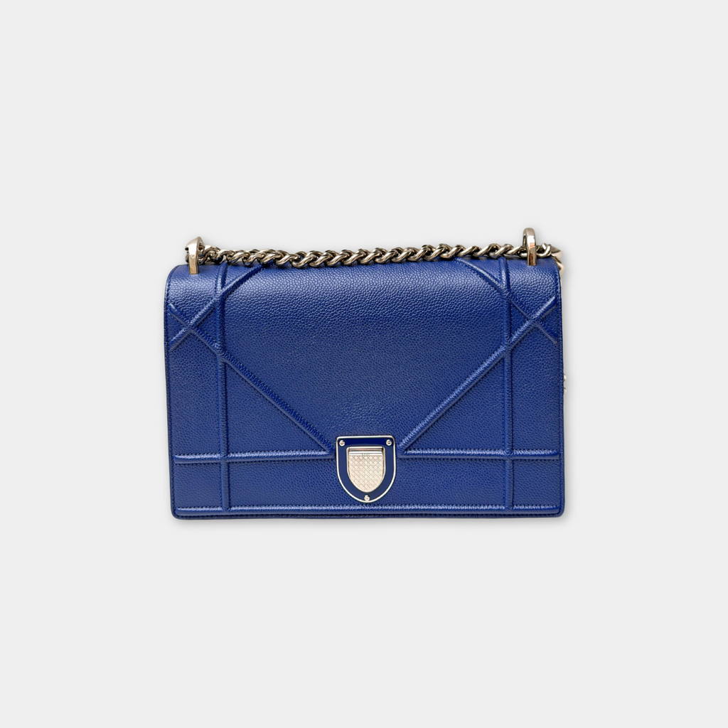 Dior Blue Medium Diorama Shoulder Bag Kelly's Authentic Boutique
