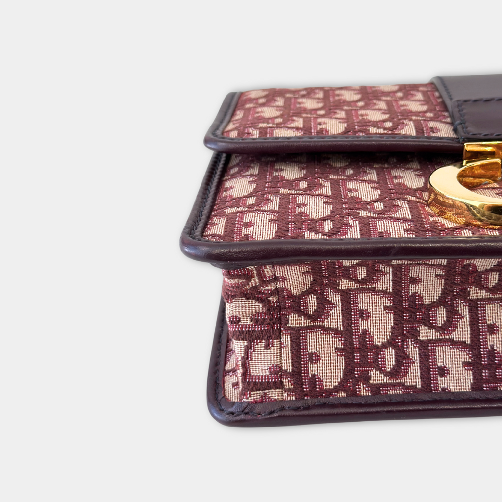 Dior Burgundy 30 Montaigne Oblique Canvas Crossbody Bag Kelly's Authentic Boutique