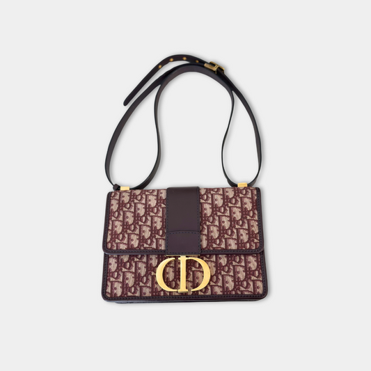 Dior Burgundy 30 Montaigne Oblique Canvas Crossbody Bag Kelly's Authentic Boutique