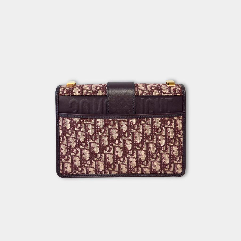 Dior Burgundy 30 Montaigne Oblique Canvas Crossbody Bag Kelly's Authentic Boutique