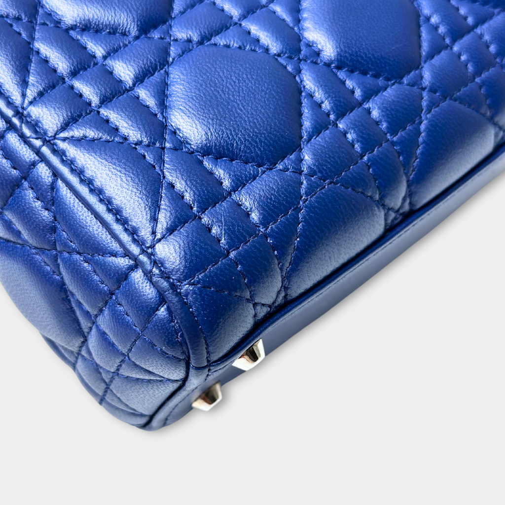 Dior Mini Lady Dior Blue Lambskin Kelly's Authentic Boutique