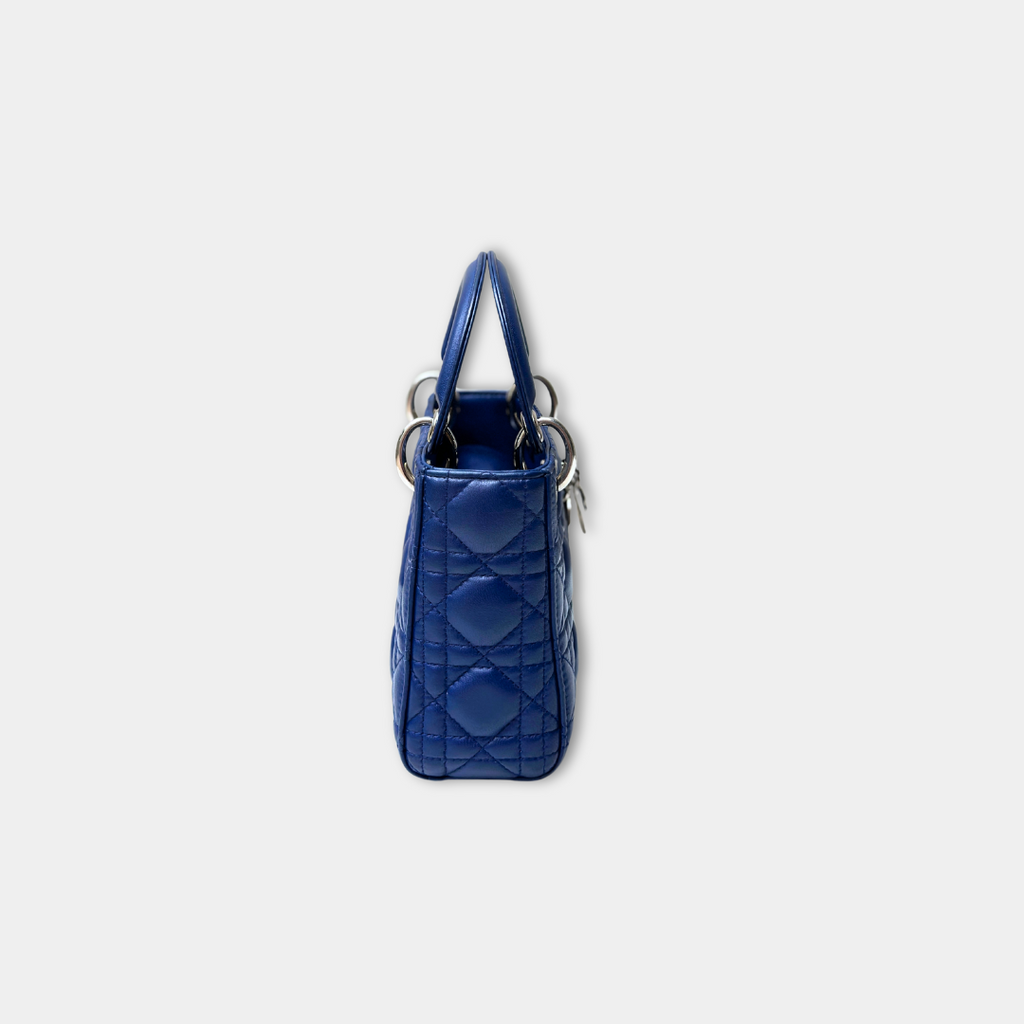 Dior Mini Lady Dior Blue Lambskin Kelly's Authentic Boutique