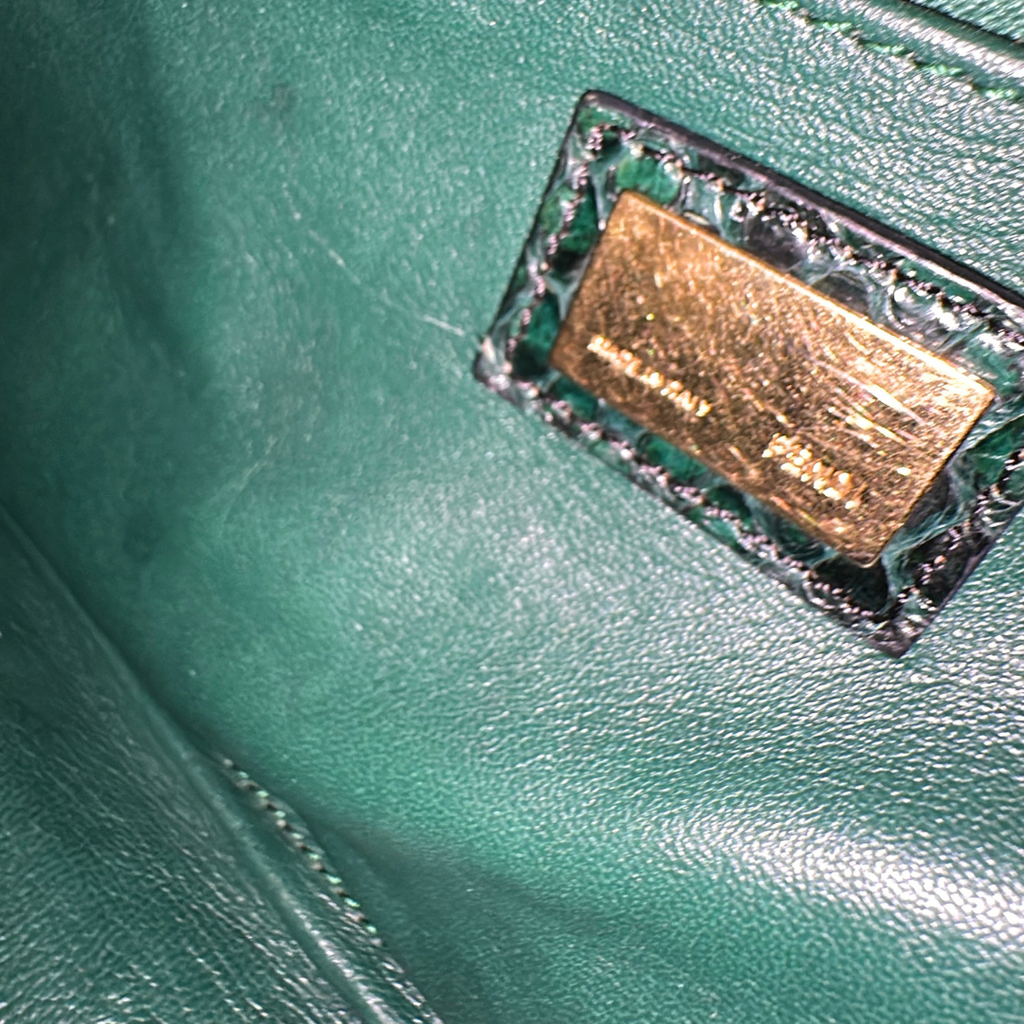 Fendi Emerald Green Python Mini Peekaboo Handbag Kelly's Authentic Boutique