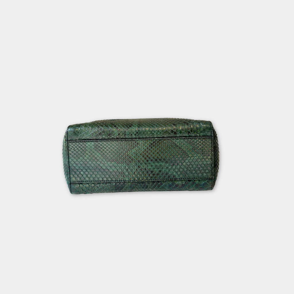 Fendi Emerald Green Python Mini Peekaboo Handbag Kelly's Authentic Boutique