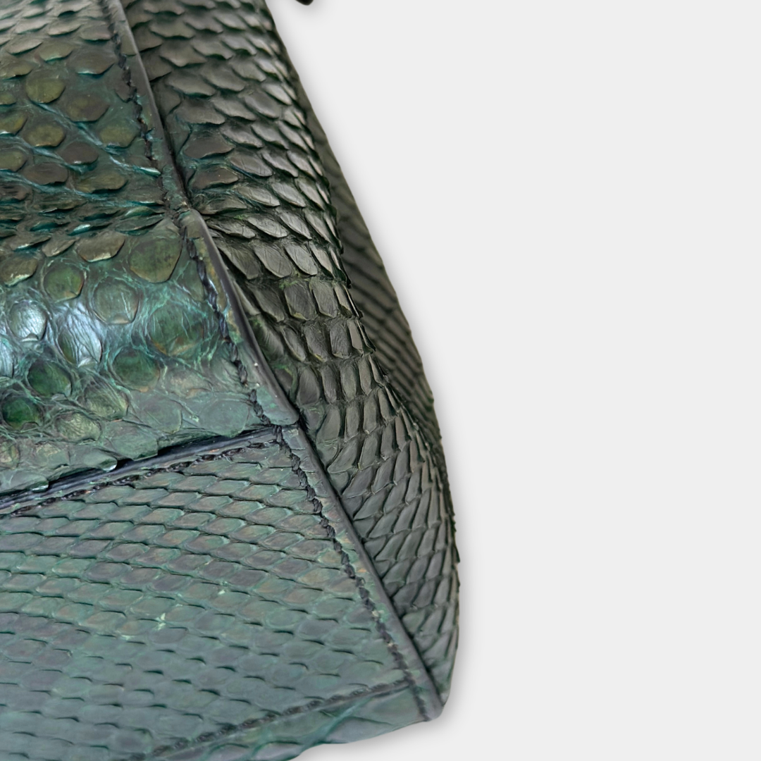 Fendi Emerald Green Python Mini Peekaboo Handbag Kelly's Authentic Boutique