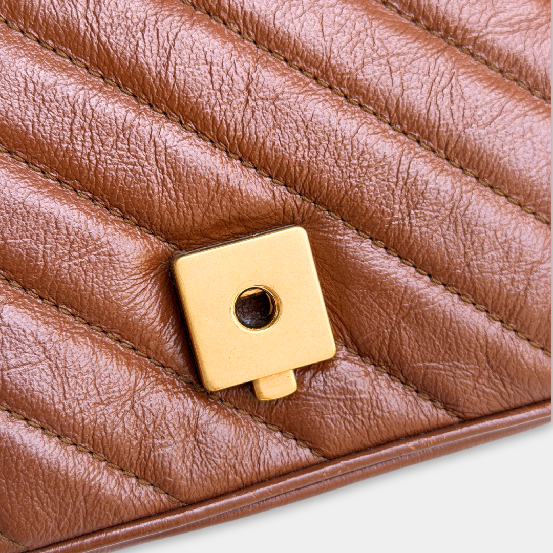 Gucci Mini Brown Marmont Shoulder Flap Kelly's Authentic Boutique