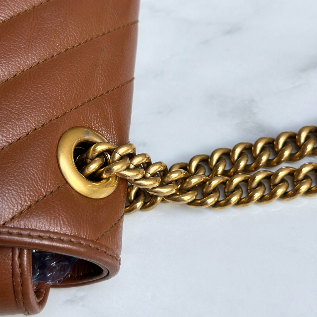 Gucci Mini Brown Marmont Shoulder Flap