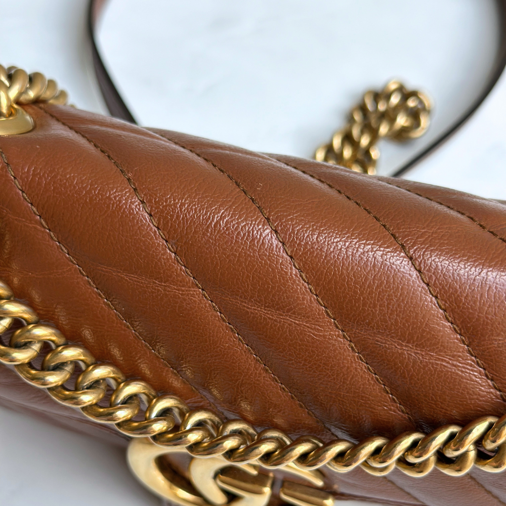 Gucci Mini Brown Marmont Shoulder Flap