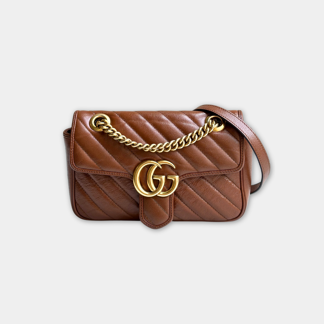 Gucci Mini Brown Marmont Shoulder Flap