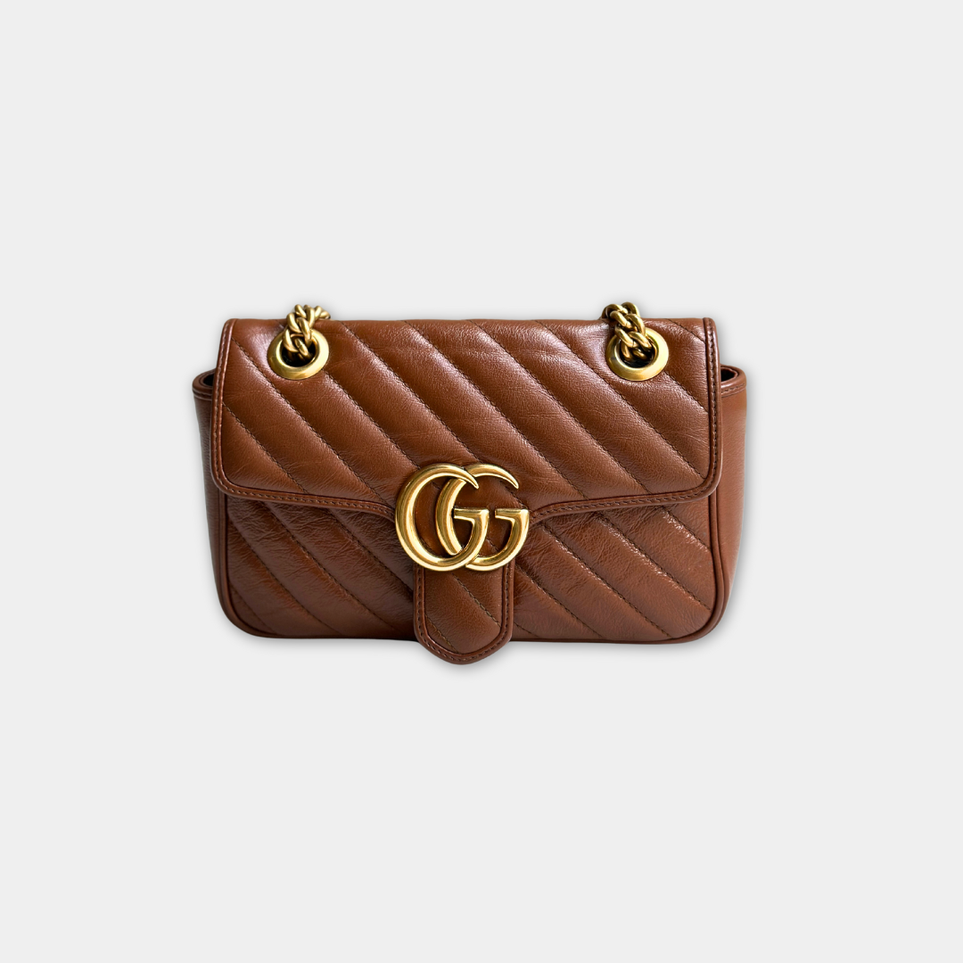 Gucci Mini Brown Marmont Shoulder Flap