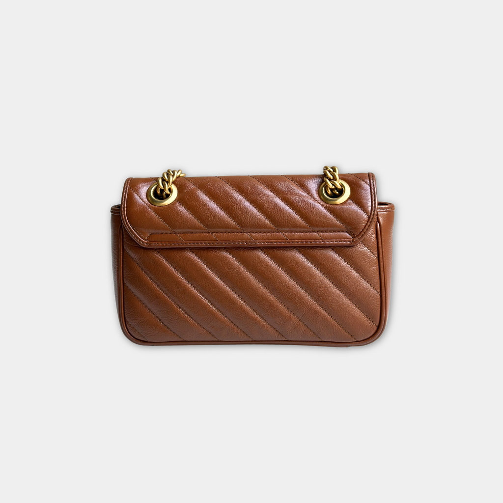 Gucci Mini Brown Marmont Shoulder Flap