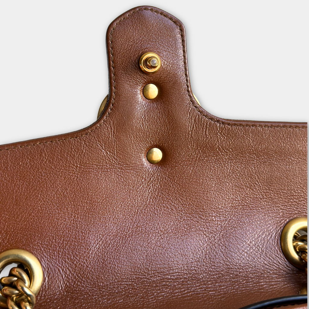 Gucci Mini Brown Marmont Shoulder Flap