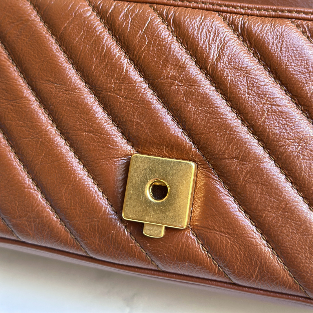 Gucci Mini Brown Marmont Shoulder Flap