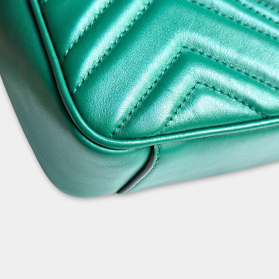 Gucci Mini Green Marmont Shoulder Flap Kelly's Authentic Boutique
