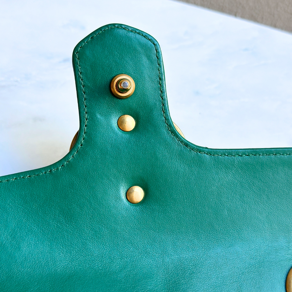 Gucci Mini Green Marmont Shoulder Flap Kelly's Authentic Boutique