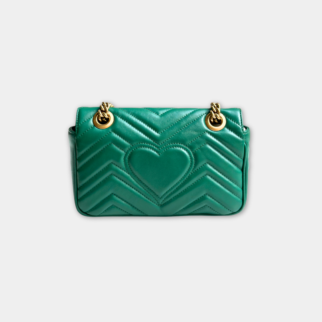 Gucci Mini Green Marmont Shoulder Flap Kelly's Authentic Boutique