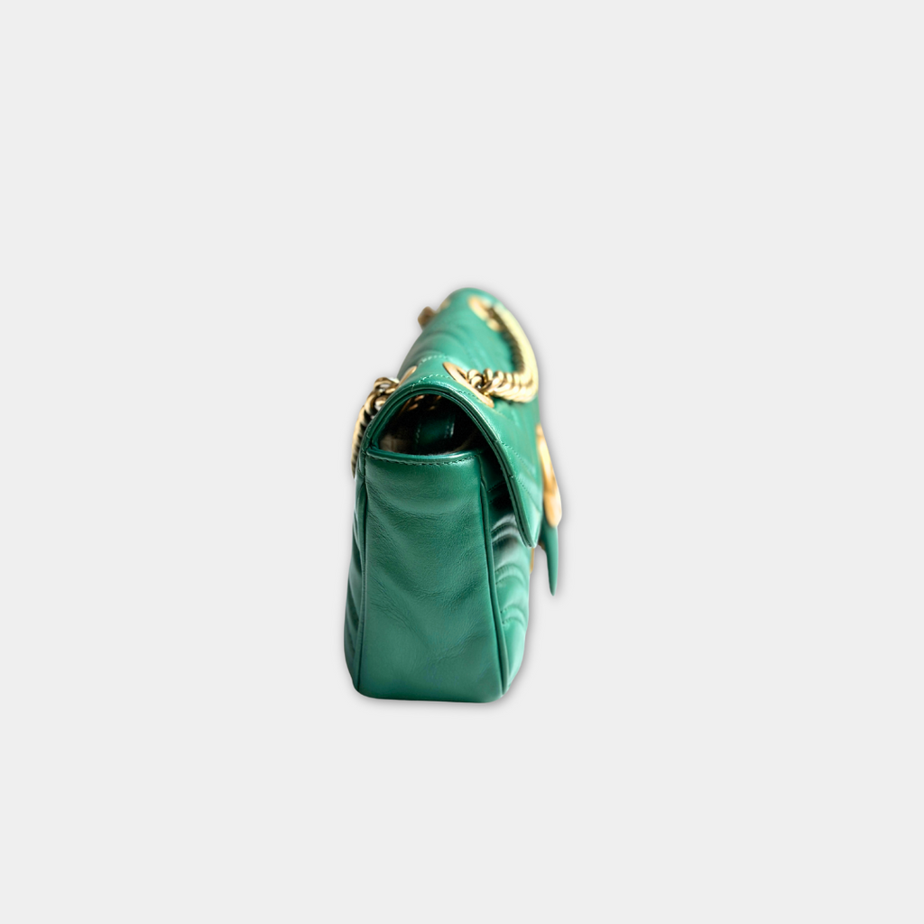 Gucci Mini Green Marmont Shoulder Flap Kelly's Authentic Boutique
